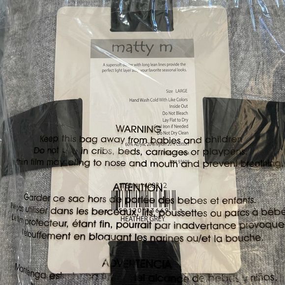 matty m soft heather gray long duster cardigan Large NWT - Picture 9 of 10